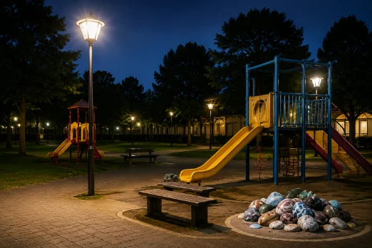 夜間の公園写真